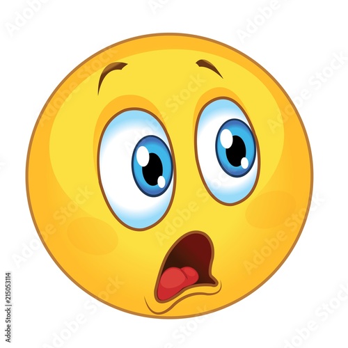 amazed emoticon. vector illustration