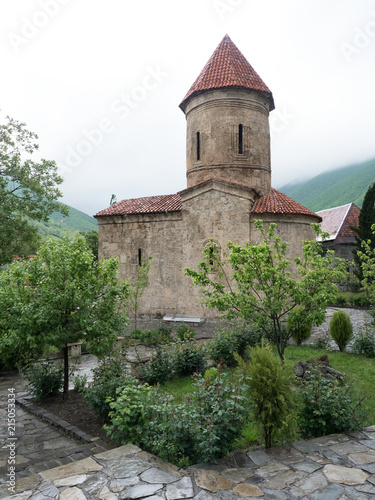 Side view of ancient caucasian albanian church of Kish, Azerbaijan