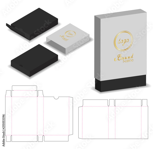 package sleeve box die cut with 3d mock up