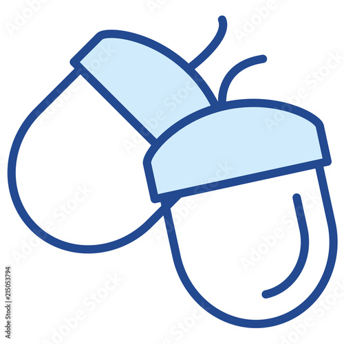 Eichel Nuss Vector Icon Illustration