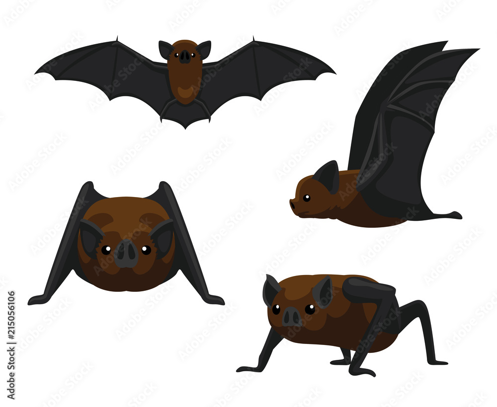 Cute Vampire Bat Cartoon Vector Illustration Stock Vector | Adobe Stock