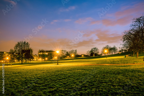 Night at Primrose hill park in London, UK