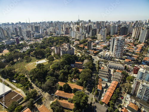 Panoramic view of the buildings and houses of the Vila Mariana neighborhood in São Paulo, Brazil 