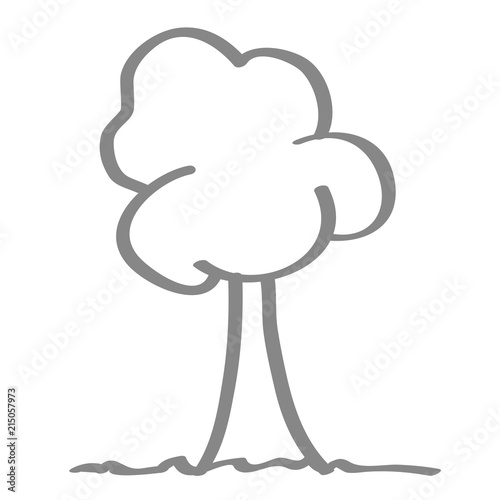 Handgezeichneter Baum in grau