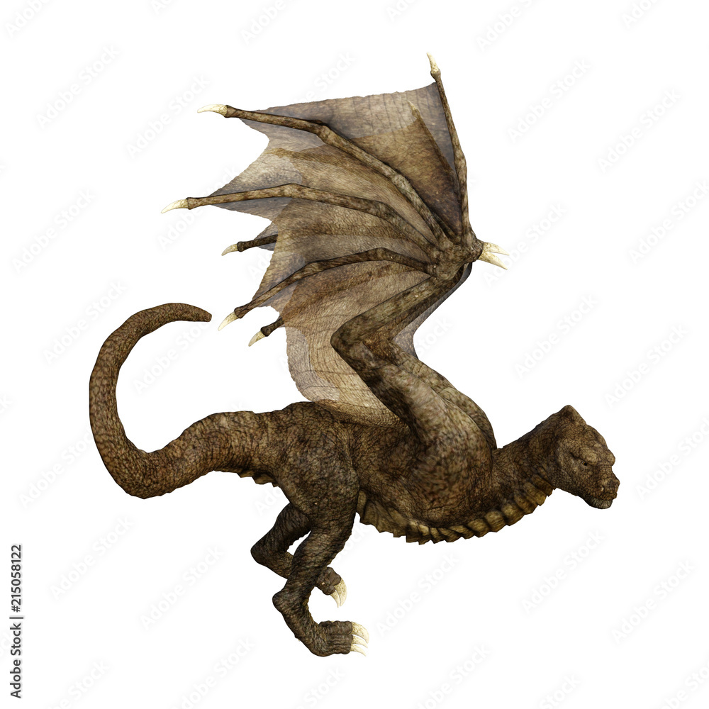 3D Rendering Fantasy Dragon on White 3D Rendering Fantasy Dragon on White