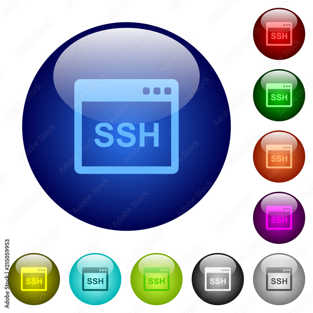 SSH client application color glass buttons SSH client application color glass buttons