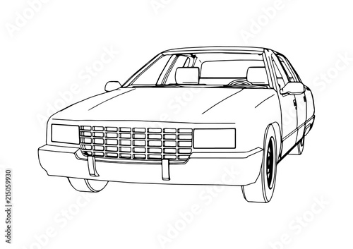 sketch retro car vector