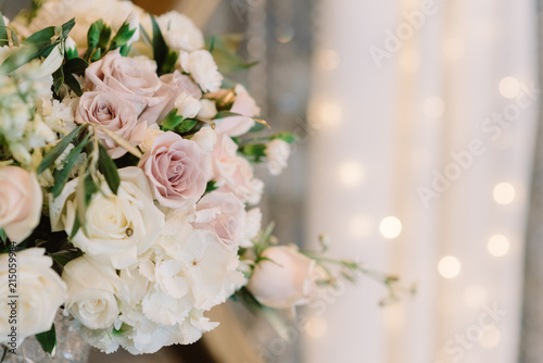 Wedding background with flowers and sparks.