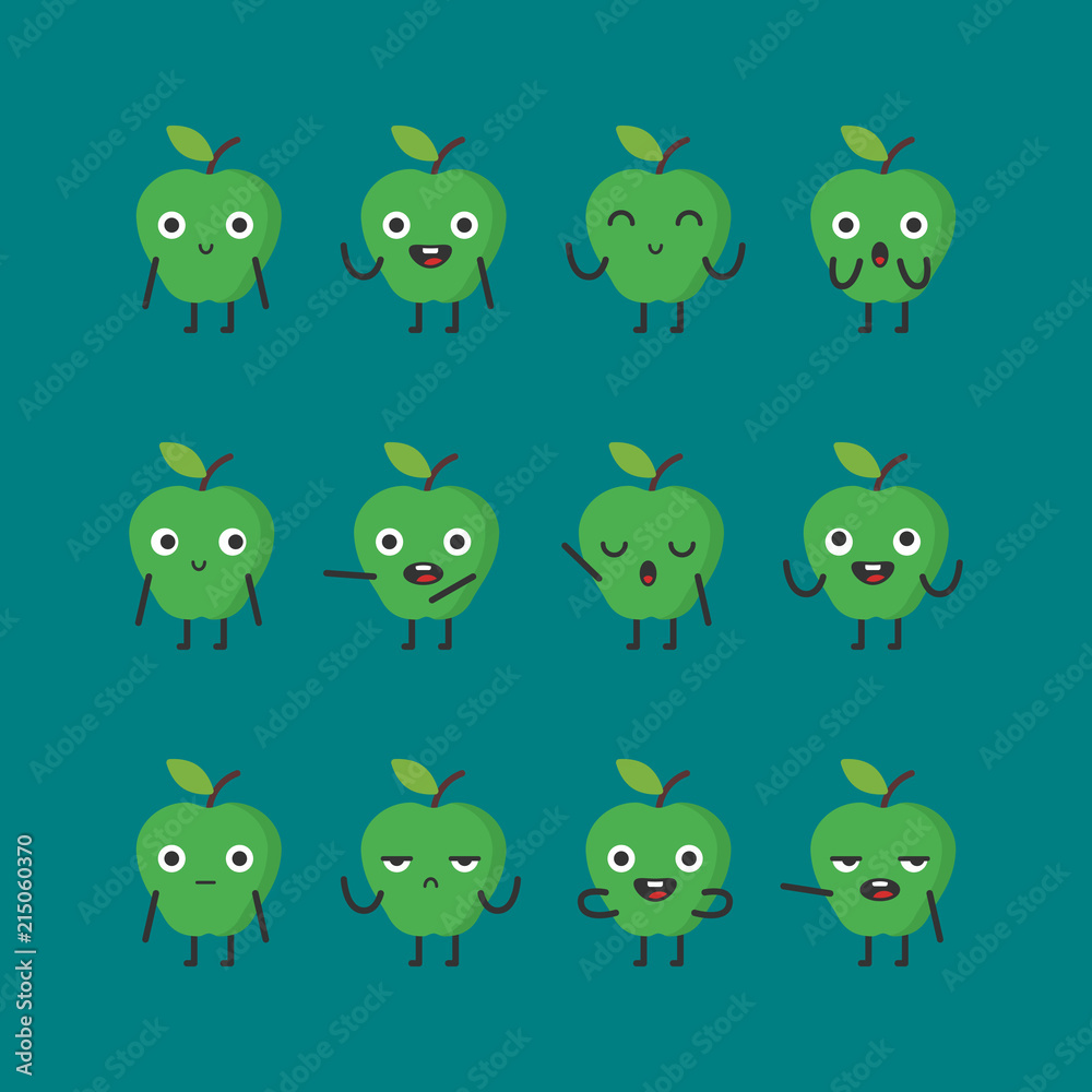 Apple character set different options and emotions Apple character set different options and emotions