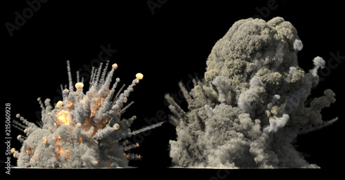Fotografia, Obraz Huge explosion on black