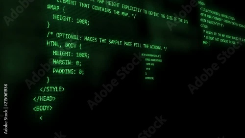 Programming Code Running On Computer Screen