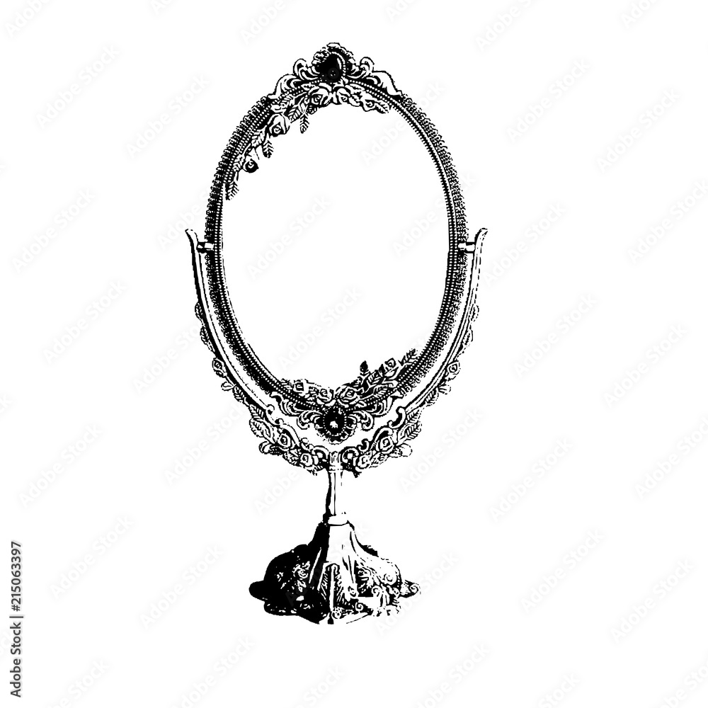 Old mirror / vintage illustration