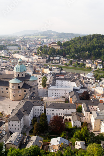 Air view of the historic city of Salzburg