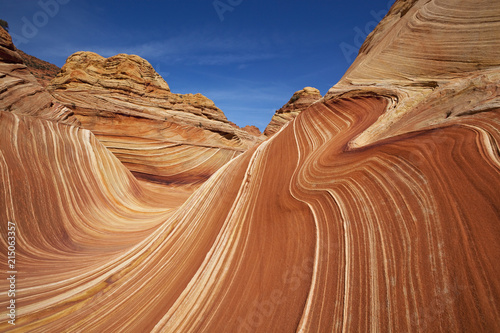 The Wave, rock formation in Coyote Buttes North, Paria Canyon-Vermilion Cliffs Wilderness, Utah, Arizona, USA, North America photo