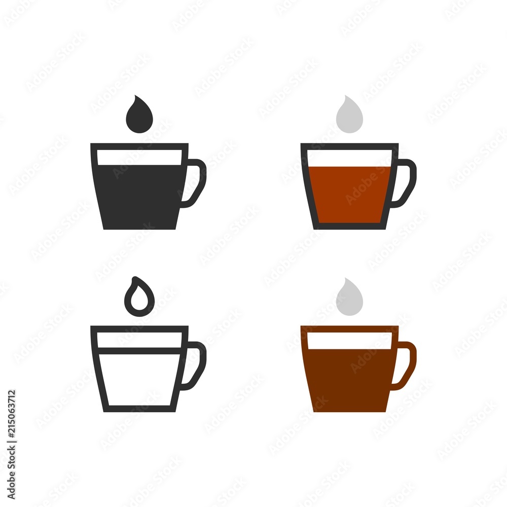 Cup of coffee with a drop of milk Cup of coffee with a drop of milk