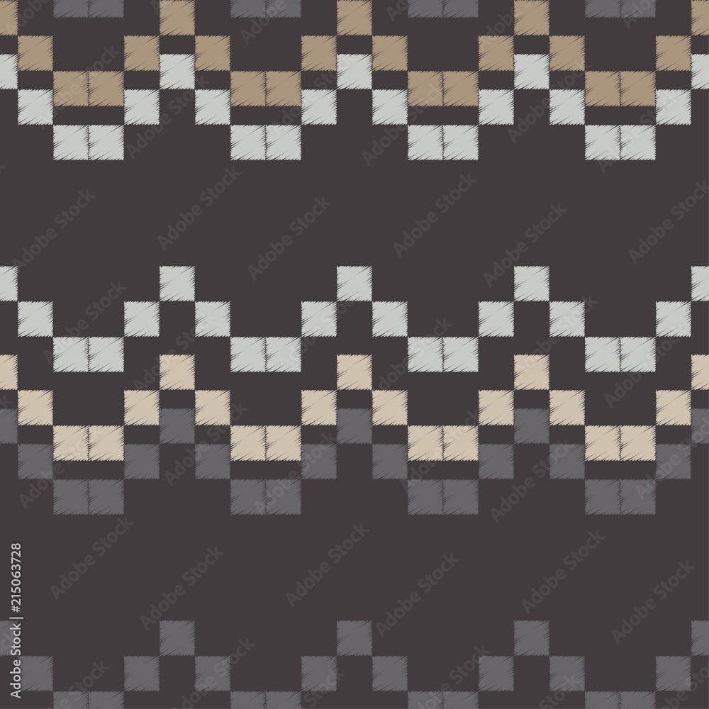 Seamless abstract geometric pattern. The pattern of pixels. Mosaic texture. Brushwork. Hand hatching. Scribble texture. Textile rapport. Seamless abstract geometric pattern. The pattern of pixels. Mosaic texture. Brushwork. Hand hatching. Scribble texture. Textile rapport.