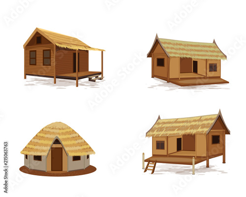 straw hut vector design