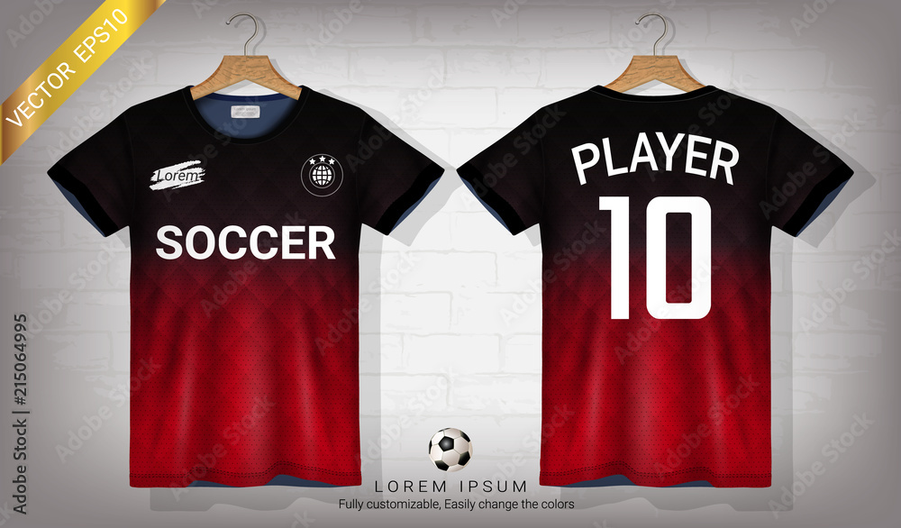 Soccer Jersey and Sport T Shirt Mockup Template Realistic Graphic Soccer Jersey and Sport T Shirt Mockup Template Realistic Graphic