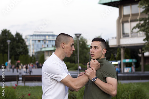 Bullying scene between two adult teenagers