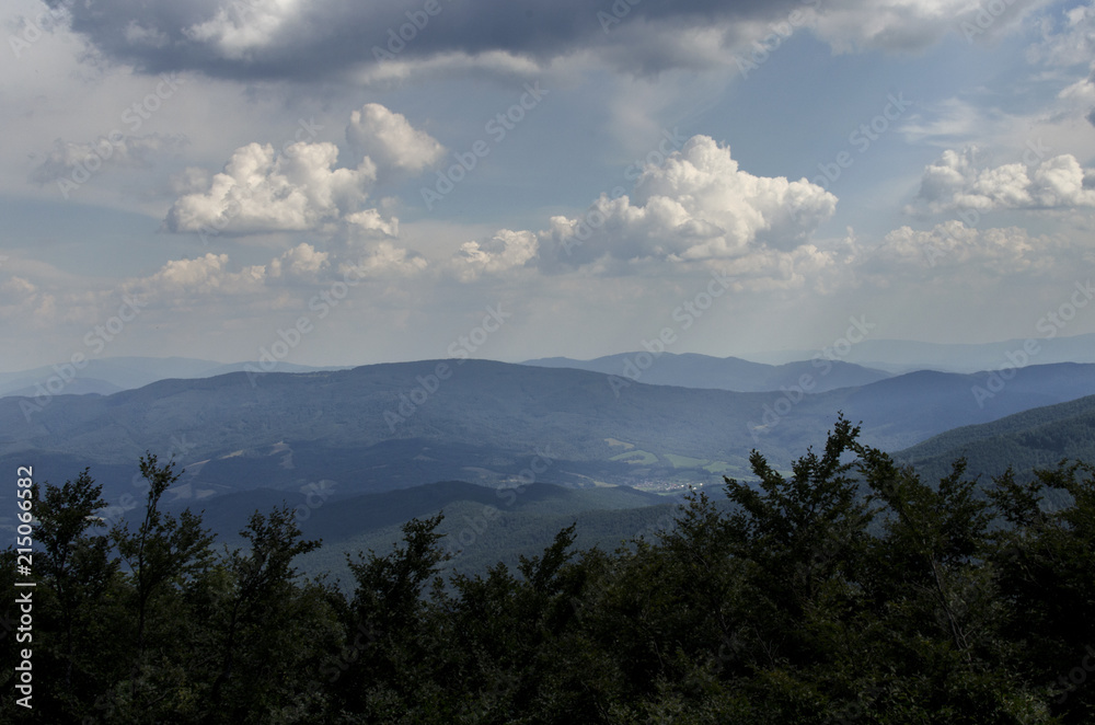 Fototapeta premium panorama Bieszczady połoniny