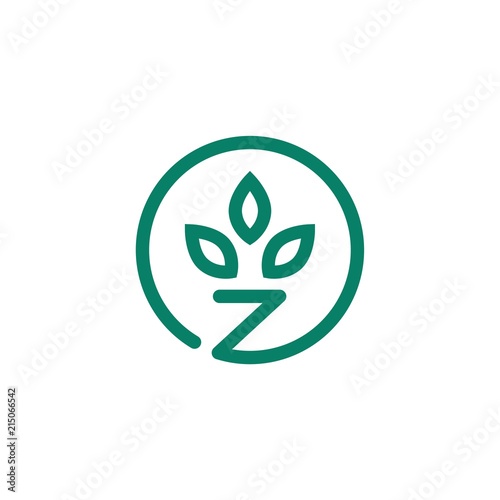 z letter leaf logo vector icon download