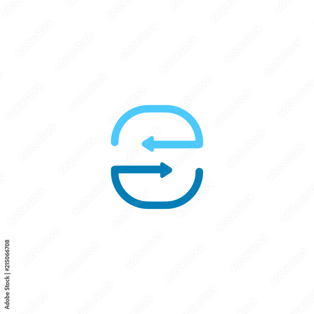 s letter tech sync logo vector line icon s letter tech sync logo vector line icon