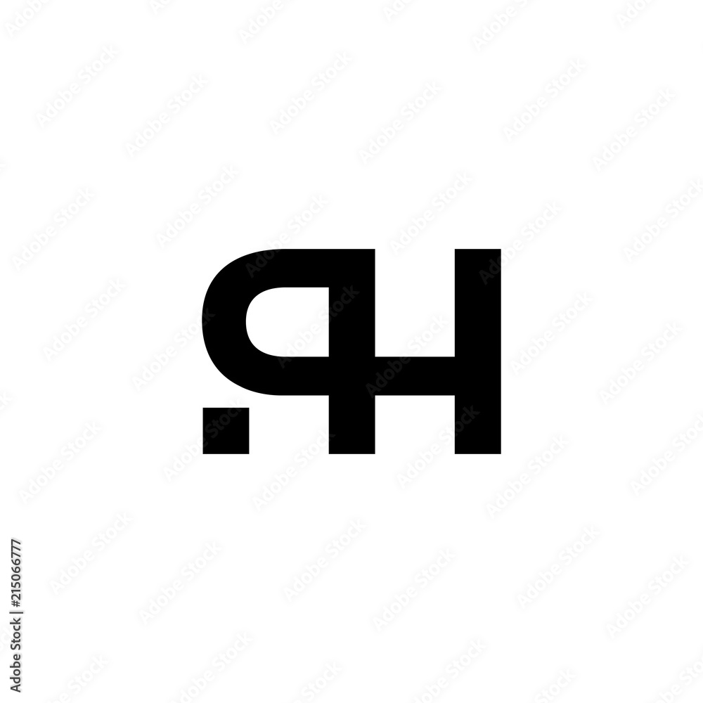hr letter rh initial logo vector icon hr letter rh initial logo vector icon