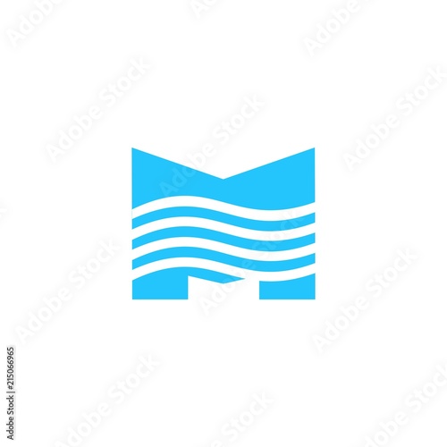 m letter wave logo