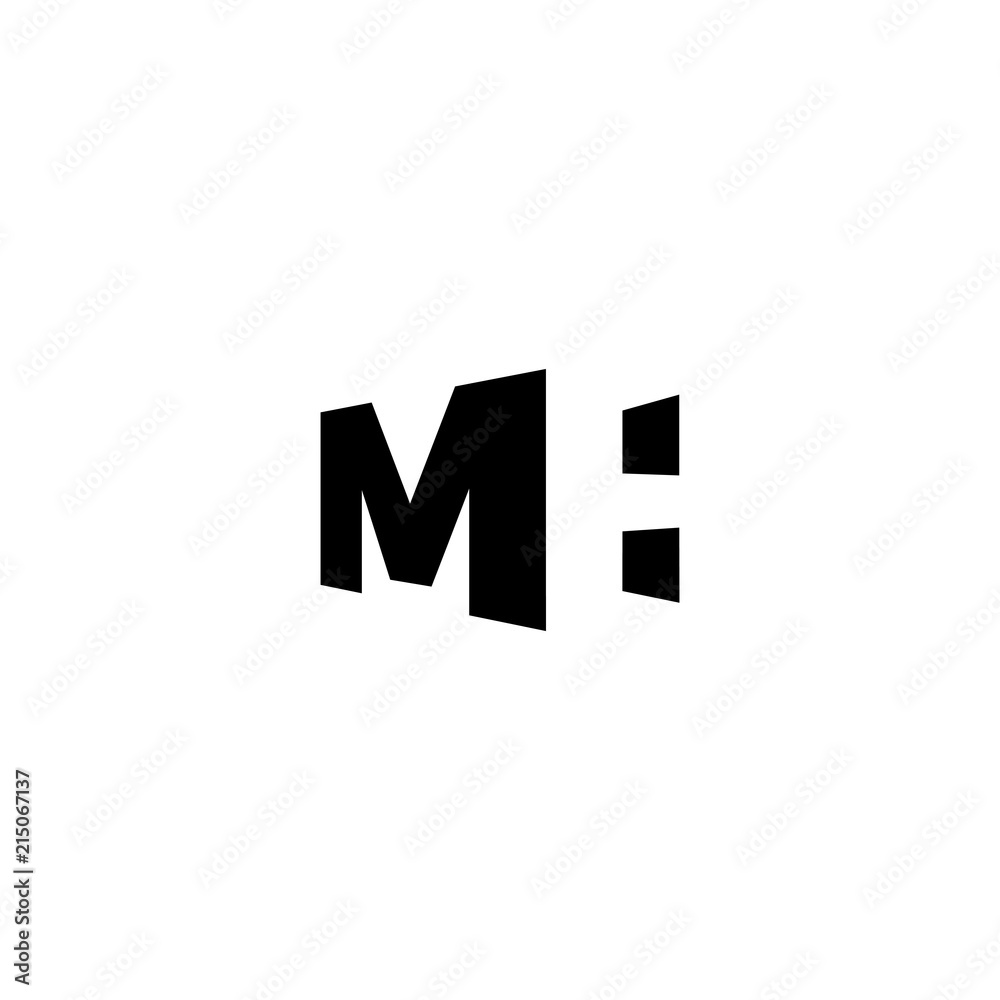 MH initial letter 3d logo icon