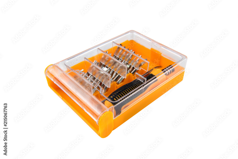 Small screwdriver to repair on white background Small screwdriver to repair on white background