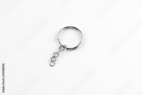 metal key ring clip on white background