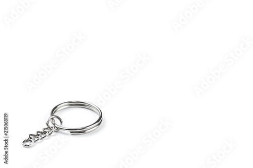 metal key ring clip on white background
