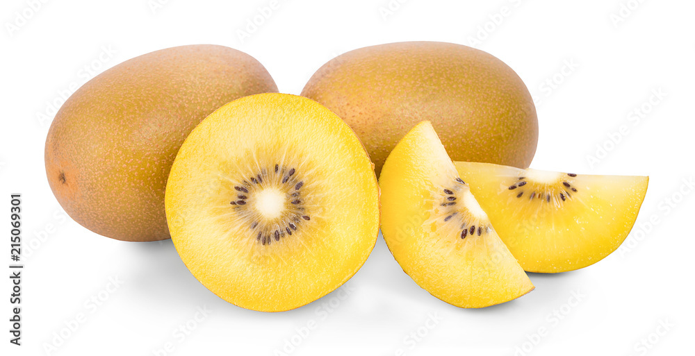 Fototapeta premium yellow kiwi fruit on white