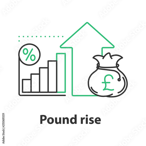 Pound rise concept icon