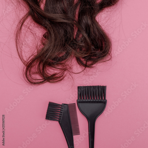 brush for dyeing hair and hair
