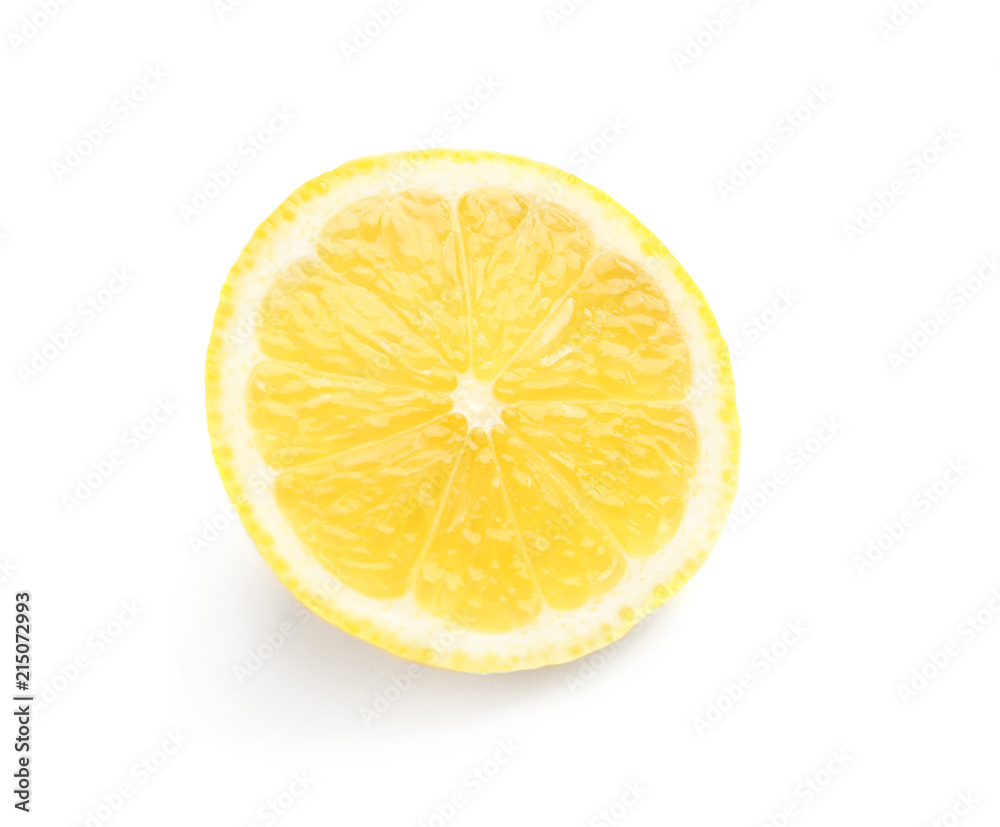 Sliced fresh ripe lemon on white background Sliced fresh ripe lemon on white background