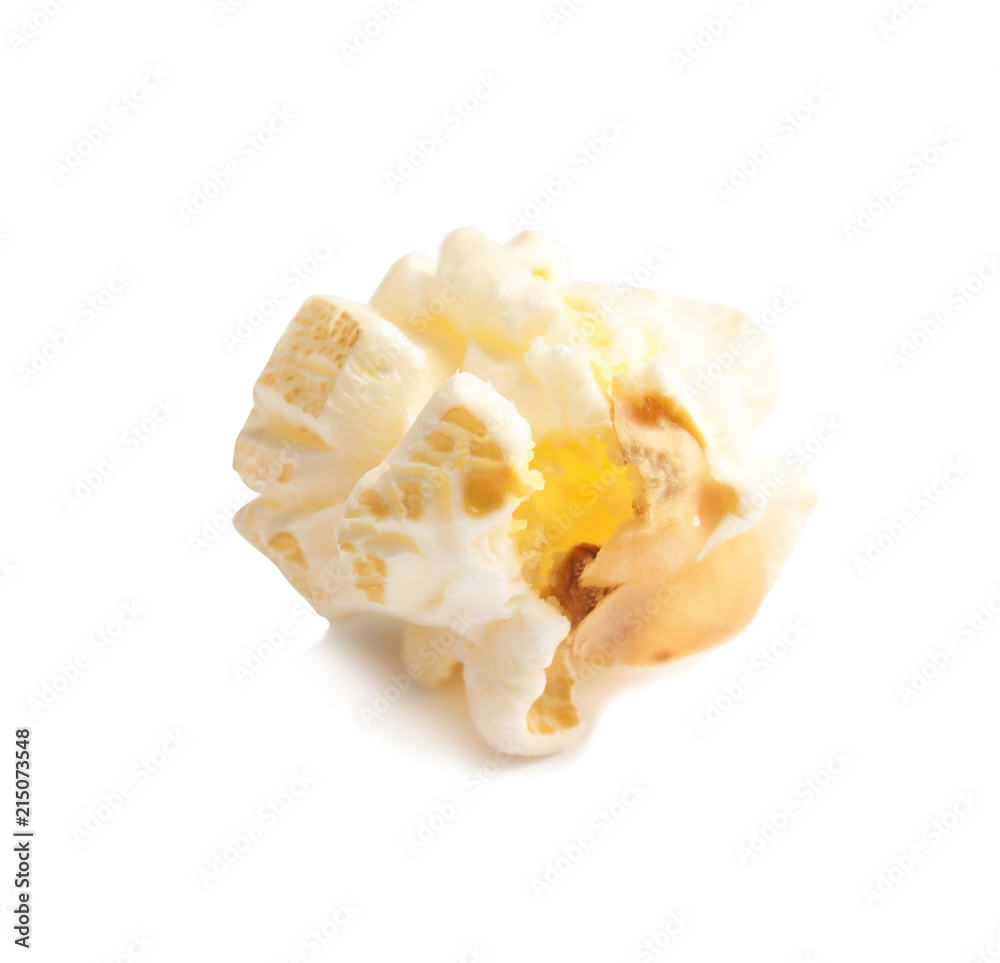 Tasty fresh popcorn on white background, closeup Tasty fresh popcorn on white background, closeup