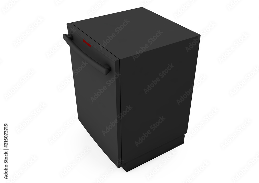Freestanding dishwasher on white background 3d render Freestanding dishwasher on white background 3d render