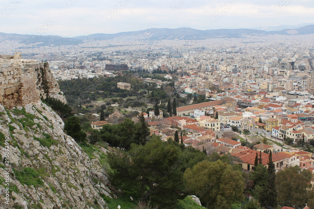 Vista de Atenas desde la Acrópolis Griega 