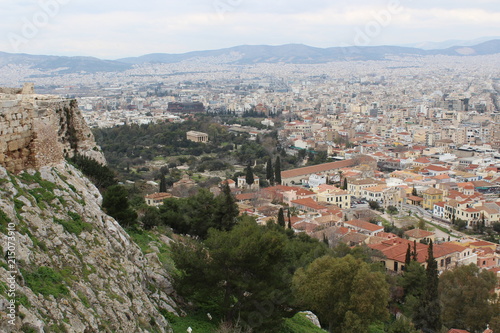 Vista de Atenas desde la Acrópolis Griega 