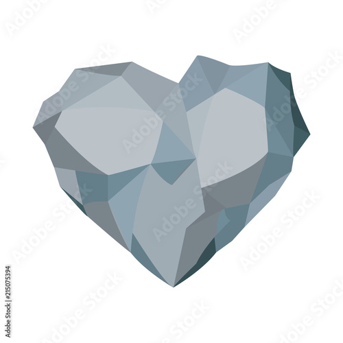 Stone heart shap. Vector illustration.