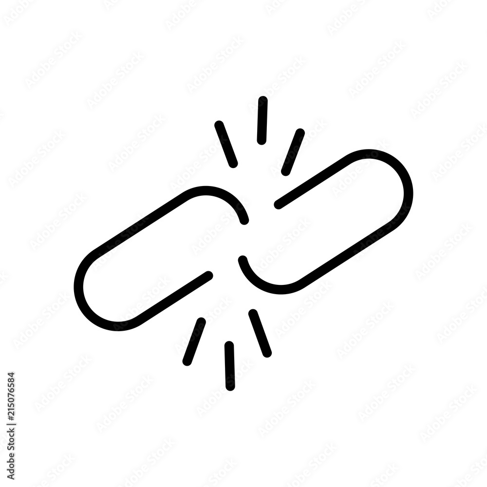 Broken Link Icon Vector Icon Simple Element Illustration Broken Link Symbol Design Can Be Used For Web And Mobile Stock Vector Adobe Stock