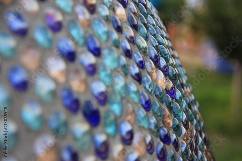 Abstract field of blue balls with reflecions photo