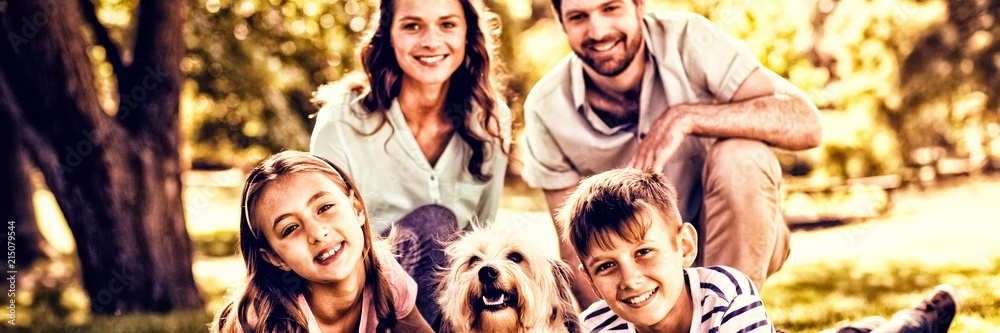Happy family enjoying in park Happy family enjoying in park