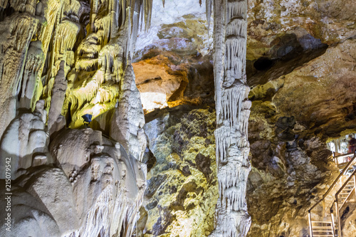 Interior view of Karaca cave located in Gumushane city,Turkey photo