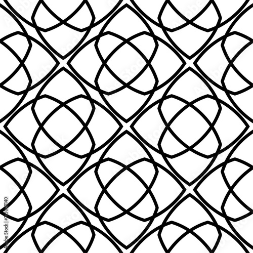 White and black geometric ornament. Seamless pattern