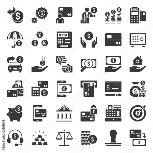 bank and financial icon, solid design