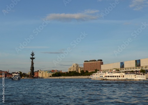Pleasure boats on the Moskva River.