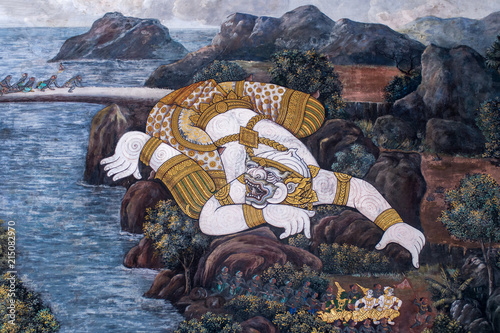 Photography [KHON HANUMAN RAMAYANA] Hanuman is character in thaland ; is traditional dance drama art of Thai classical monkey masked, this performance is Ramayana THAI KHON epic