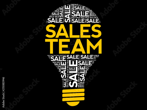 Sales Team bulb word cloud, business concept background